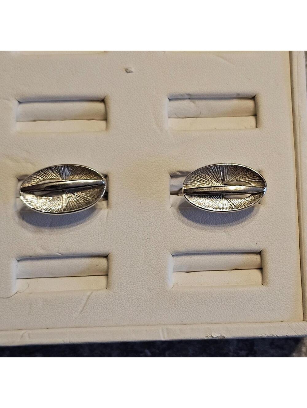 Silver Swank Oval Cuff Links